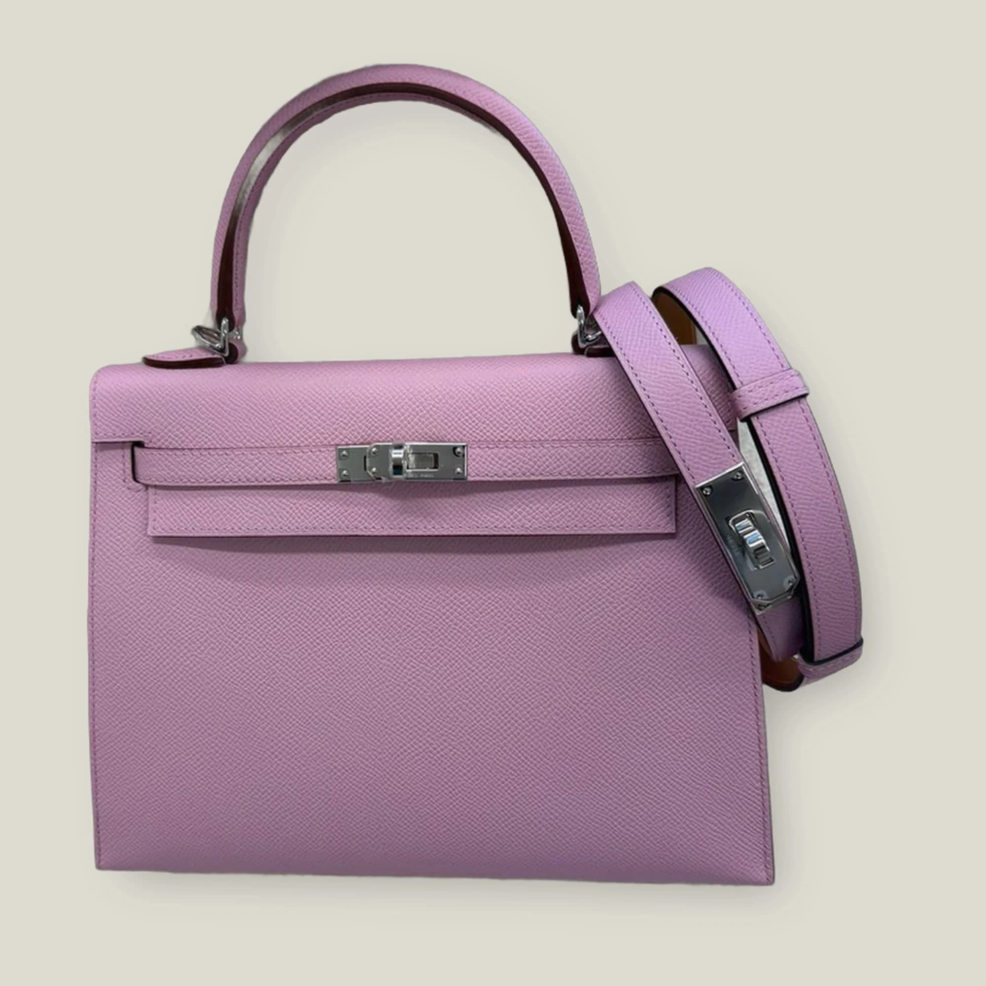 Hermès Kelly 25 Rose Confetti Epsom Palladium Hardware (2025) - Image 1