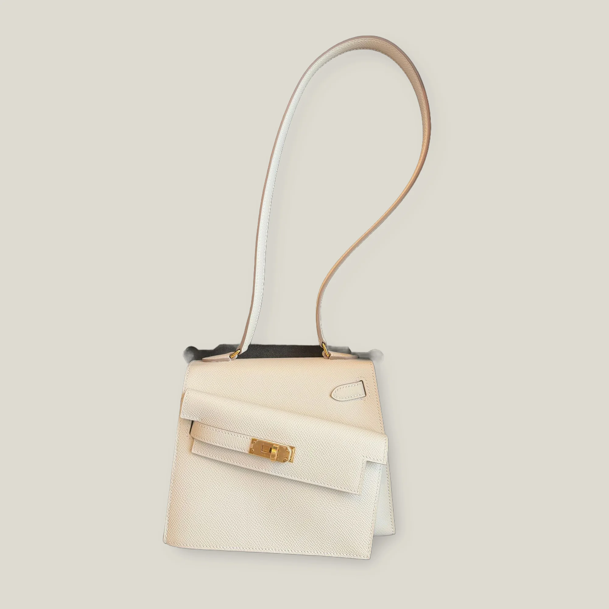 Hermès Mini Kelly 20 Desordre Craie Epsom Gold Hardware (2024) - Image 1